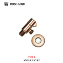 GobekUsa Brushed Gold Solid Brass Bathroom Angled Dual Outlet Toilet Filling Valve