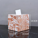 GobekUsa Coral Pink Marble Bathroom Accessories Set: Dispenser, Dish, Holder, Tissue Box, Tray