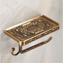 GobekUsa Antique Black Toilet Paper Holder with Phone Shelf
