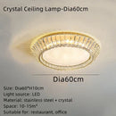GobekUsa Gold Crystal Ceiling Light: Nordic Modern Round Lighting Fixture for Bedroom and Restaurant