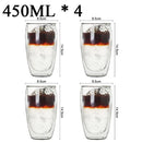 GobekUsa Double Wall Borosilicate Glass Mug Set for Tea Coffee Juice Bar Drinkware