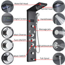 GobekUsa LED Rainfall Shower Panel System with Temperature Screen & Massage SPA