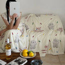 GobekUsa Korean Cartoon Plush Blanket, Soft Nap Sofa Cover for Home Dormitory