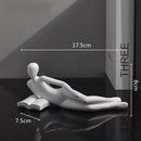 GobekUsa Golden Thinker Reader Man Resin Figure: Abstract Home Decor Figurine