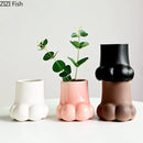 GobekUsa Cute Cartoon Cat Claw Ceramic Vase Home Decoration