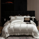 GobekUsa 1000TC Egyptian Cotton Luxury Satin Bedding Set with Wide Hollow Edge