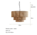 GobekUsa Hemp Rope Pendant Lights Wall Sconce for Living Room Bedroom Japanese Style