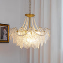 GobekUsa Clear Glass LED Chandelier: Modern French Style for Living Room, Bedroom, Kitchen.
