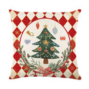 GobekUsa Christmas Letter Print Linen Throw Pillow Cover for Holiday Home Decoration