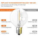 GobekUsa 25PCS G40 LED String Lights Bulb E12 Screw Warm White 2200K Amber Glass