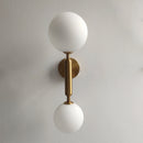 GobekUsa Golden LED Wall Sconce with Milky Glass Ball, 2 G4 Bulbs