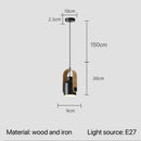 Nordic Adjustable Wood & Iron Pendant Light