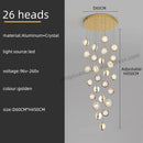 GobekUsa Crystal Ball LED Rotating Stair Chandelier - Nordic Luxury Loft Bubble Design
