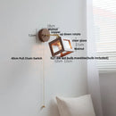 GobekUsa Clear Glass LED Wall Sconce Walnut Wood Bedroom Living Room Modern Fixture