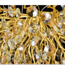 GobekUsa Golden Dendrite Crystal LED Ceiling Chandelier - Luxe Living Room Lighting