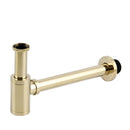 GobekUsa Brass Round Siphon P-Trap Set with Pop-Up Drainer Gun Grey