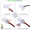 GobekUsa 2-Pin COB LED Strip Connectors for 2835 5050 SMD Tape Light, 90° Angle Fixed Clip