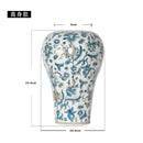 GobekUsa Blue and White Porcelain Ceramic Vase Chinese Retro Style Home Decoration Flowerpot