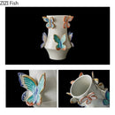 GobekUsa Butterfly Ceramic Vase: Decorative Pot for Flowers, Table Decoration, Room Aesthetic