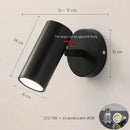 GobekUsa Adjustable Nordic LED Wall Lamp for Bedroom, Modern Minimalist Rotating Light