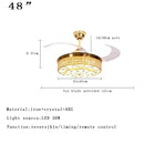 GobekUsa Crystal Chandelier Ceiling Fan with Dimmable LED Lighting and Remote Control