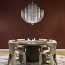 GobekUsa Gold Mesh Grid Ceiling Chandelier: Dimmable LED Indoor Lighting