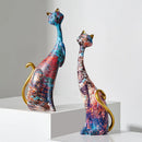 GobekUsa Cat Lovers Resin Figurines | Graffiti Couple Ornaments for Home Decor