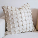 GobekUsa Cream White Plaid 3D Bubble Cushion Cover - Light Luxury Decorative Sofa Pillow Cover