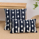 GobekUsa Geometric Embroidered Cushion Cover with Tufted Tassels for Sofa and Bedroom