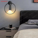GobekUsa LED Gold Round Ring Wall Lamp Ceiling Light for Bedroom Wall Sconce