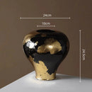 GobekUsa Gold Foil Ceramic Vase for Flower Arrangement and Home Decoration