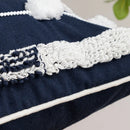 GobekUsa Geometric Embroidered Cushion Cover with Tufted Tassels for Sofa and Bedroom