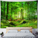 GobekUsa Bamboo Forest Pigeon Path Tapestry: Hippie Psychedelic Wall Hanging for Natural Home Decor