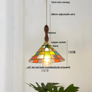 GobekUsa Colorful Glass Magic Cube LED Pendant Lights Tiffany Style Wood Hang Lamp