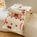 GobekUsa Cartoon Lamb Wool Blanket: Double-Layered, Thick & Warm for Children & Adults