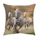 GobekUsa Galloping Horse Pillowcase: Wild Horse Print Linen Cushion Cover for Home Decoration