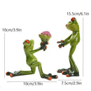 GobekUsa Funny Frog Couple Resin Decor | Wedding Gift | Valentine's Day Ornament