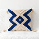 GobekUsa Geometric Tufted Embroidery Flowers Boho Cushion Cover with Tassel