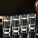 GobekUsa Glass Spirit Set - Graduated Line Brandy Cups, Transparent Liquor Drinking Glasses