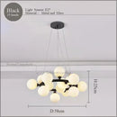 GobekUsa LED Glass Chandelier Pendant Lamp for Living Room Dining Room Lighting