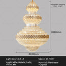 GobekUsa Crystal Chandelier - Modern Duplex Loft Staircase Living Room Lighting