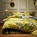 GobekUsa 600TC Egyptian Cotton Bird Plant Flowers Bedding Set with Digital Printing