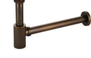 GobekUsa Brass Round Siphon P-Trap Set with Pop-Up Drainer Gun Grey