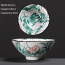 GobekUsa Blue & White Ceramic Kung Fu Tea Cup - Japanese Style Porcelain Sake Cups
