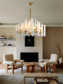 GobekUsa Gold Chrome LED Alabaster Chandelier for Dinning Room