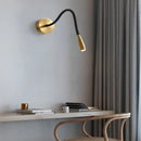 GobekUsa Adjustable Nordic Bronze Wall Lamp for Bedroom Study LED Reading Light