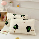 GobekUsa Cozy Winter Plush Pillowcase: Nordic Printed Milk Velvet Soft Home Decor