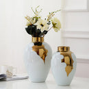 GobekUsa Gold & White Ceramic Vase for Stylish Home Décor and Flower Display