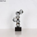 GobekUsa Geometric Crystal Ball Desk Ornament: Abstract Crafts Crystal Artwork for Aesthetic Room Decor