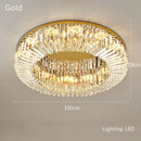 GobekUsa Crystal Gold LED Ring Ceiling Light - Modern Luxury Home Lighting